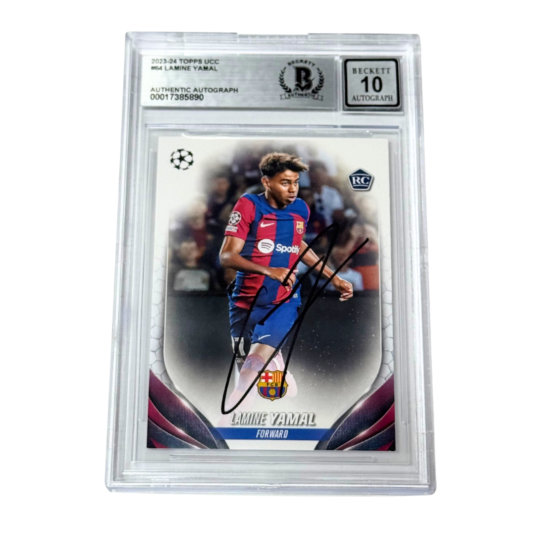 Lamine Yamal Signed 2023-24 Topps UCC Rookie Card – BGS Autograph 10